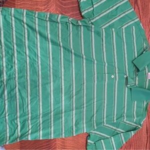 Green Striped Men's Polo Shirt